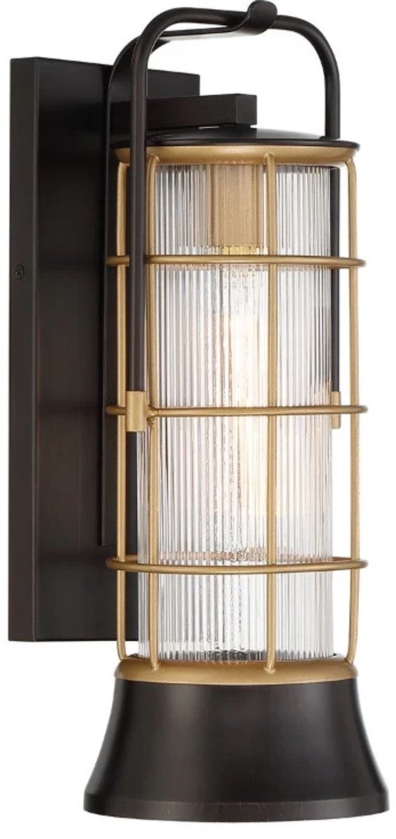 Eurofase LED Wand Buitenlamp Rivamar | 1X E27 Max 40W | Black and Brushed Gold