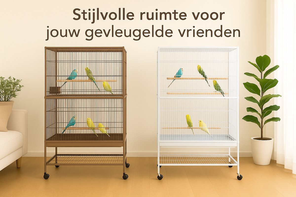 Volière Sumba Wit – volière voor buiten & binnen – volière aluminium – 79x52x134 cm – Flamingo volière thumbnail 2