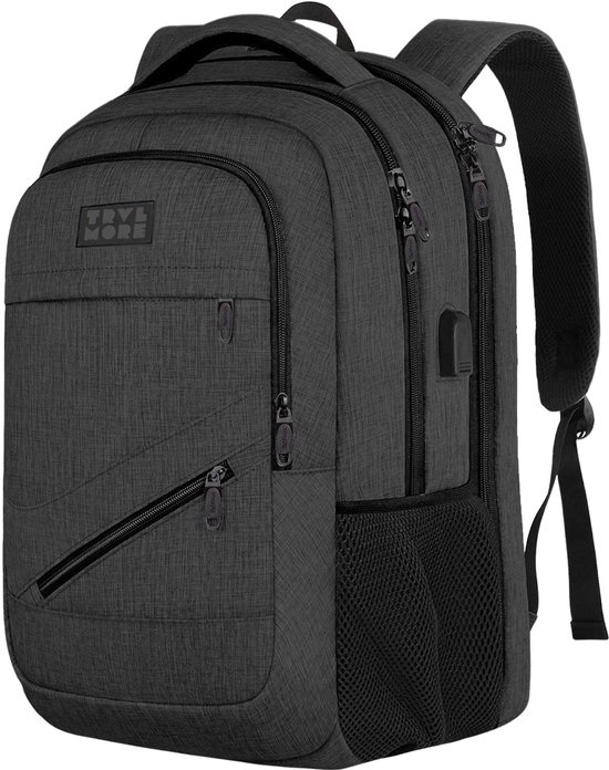 TRVLMORE 36L Rugzak - Rugtas met 17 Inch Laptopvak - Schooltas - Spatwaterdicht - Heren en Dames - Jongens en Meisjes - Antraciet