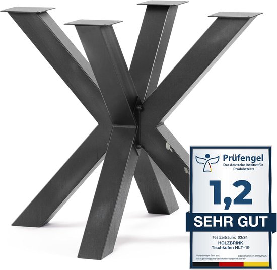 Magnetic Mobel 2 x Tafelpoten van metaal voor bureau eettafel, meubelpoten tafelframe tafelonderstel tafelpoten (ruw staal met heldere lak | profiel 8x4 cm, 80x72 cm