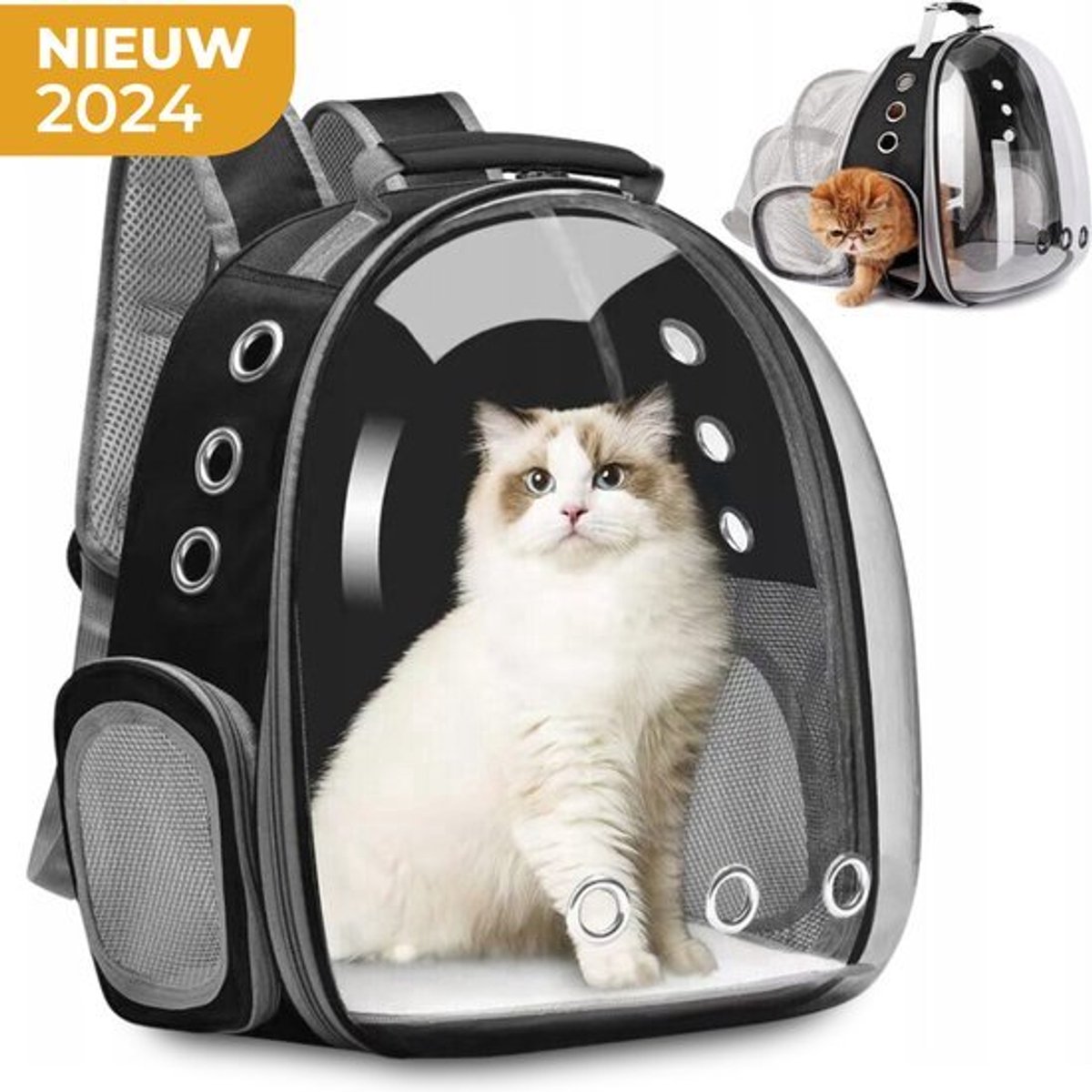 Bol.com YE Hondenrugzak - Hondentas - Draagzak Hond - Honden Draagtas - Katten Rugzak - Reistas Kat - Tot 7kg - Grijs aanbieding