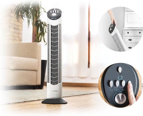 Cecotec Stille torenventilator - Toren ventilator staand - Timer - Wit
