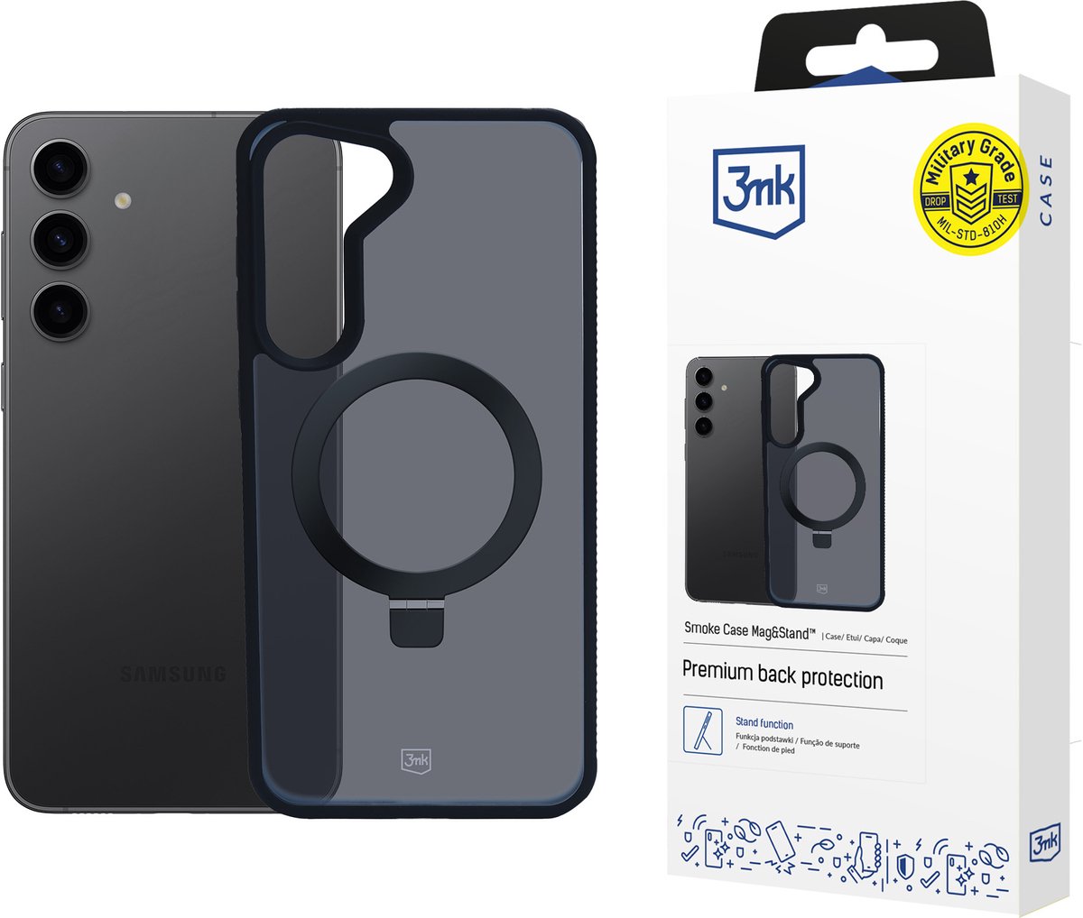 Samsung Galaxy S24 - 3mk Smoke Case Mag&Stand