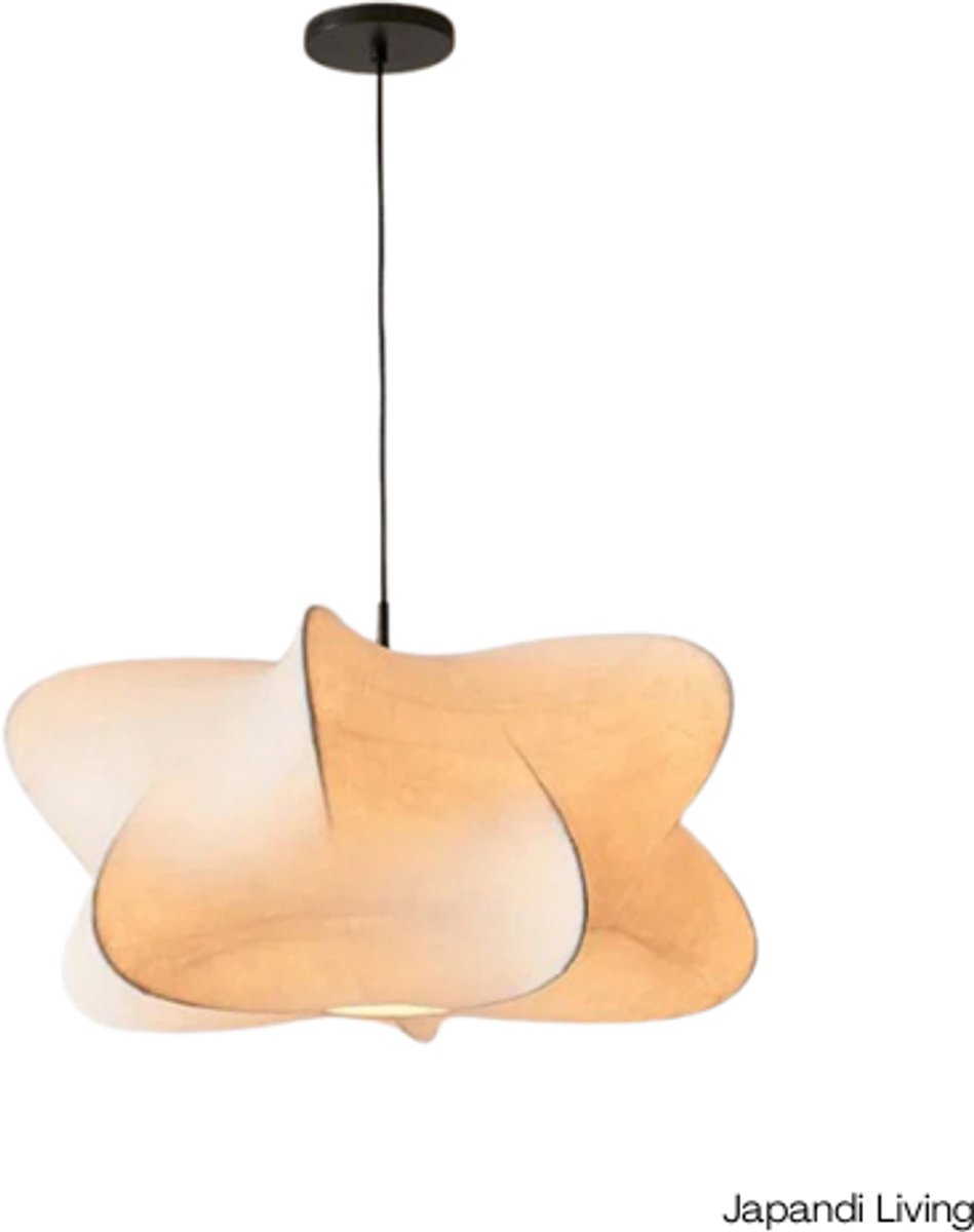 Japandi Living Hanglamp - Hanglampen - Woonkamer - Eetkamer - Slaapkamer - Wabi sabi - Populair - 50cm - linnen stof - Zijden - Lamp