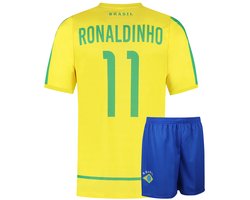 Brazilie Voetbaltenue Thuis Ronaldinho - WK 2002 - Voetbaltenue Kinderen - Shirt en Broekje - Jongens en Meisjes - Volwassenen - Heren en Dames-140