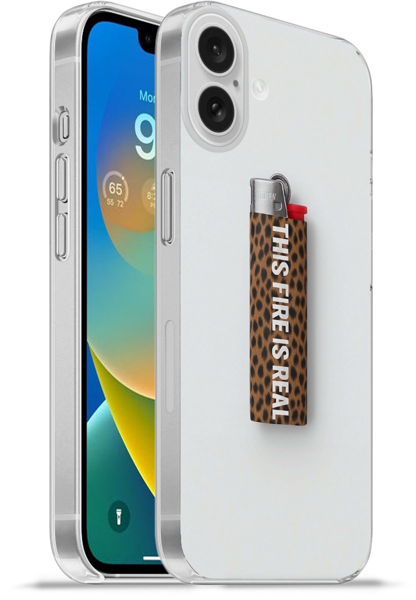 Telefoonhoesje Geschikt voor Apple Iphone 16 Plus hoesje - Aansteker - Quote - Panterprint - Siliconen Telefoonhoesje Telefoonhoesje