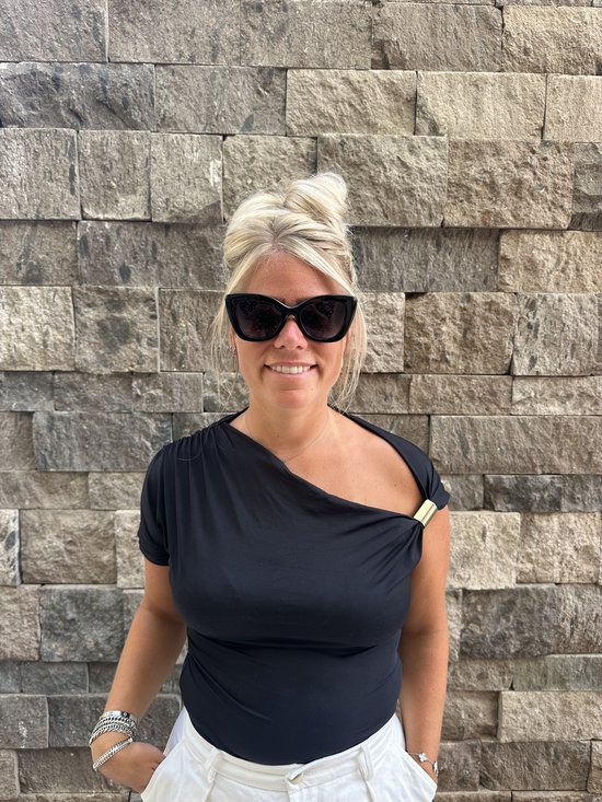 The Brand Remarkable - Zonnebril Unisex - Zonnebril Dames - Zonnebril Heren - Cat-Eye Zonnebril - Zwart - UV400 - Luxe, Duurzame & Trendy Zonnebril - Designer Zonnebril - Mode Zonnebril 2025 - Inclusief Beschermhoes - Polariserend Look van Merkloos — afbeelding 5