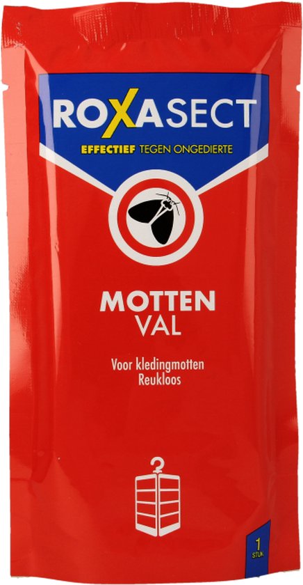 Roxasect Mottenval Val - Voor kledingmotten - Lokt en doodt mannelijke kledingmotten - Langdurige werking - Ongedierteval - 1 stuk