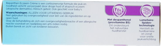 ​Bepanthen Eczeem Crème 50 gram | Verlicht Jeuk en Roodheid bij Mild tot Matig Eczeem | Ondersteunt Huidherstel met Dexpanthenol | Vrij van Cortisonen en Parfum​