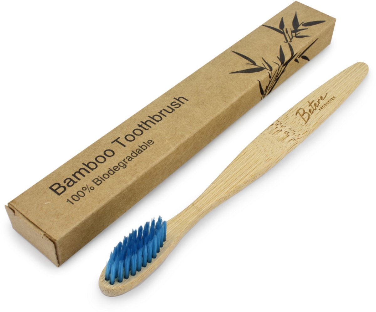 Goedkoopste Betere Producten Bamboe tandenborstel voor volwassenen blauw 1 Stuks