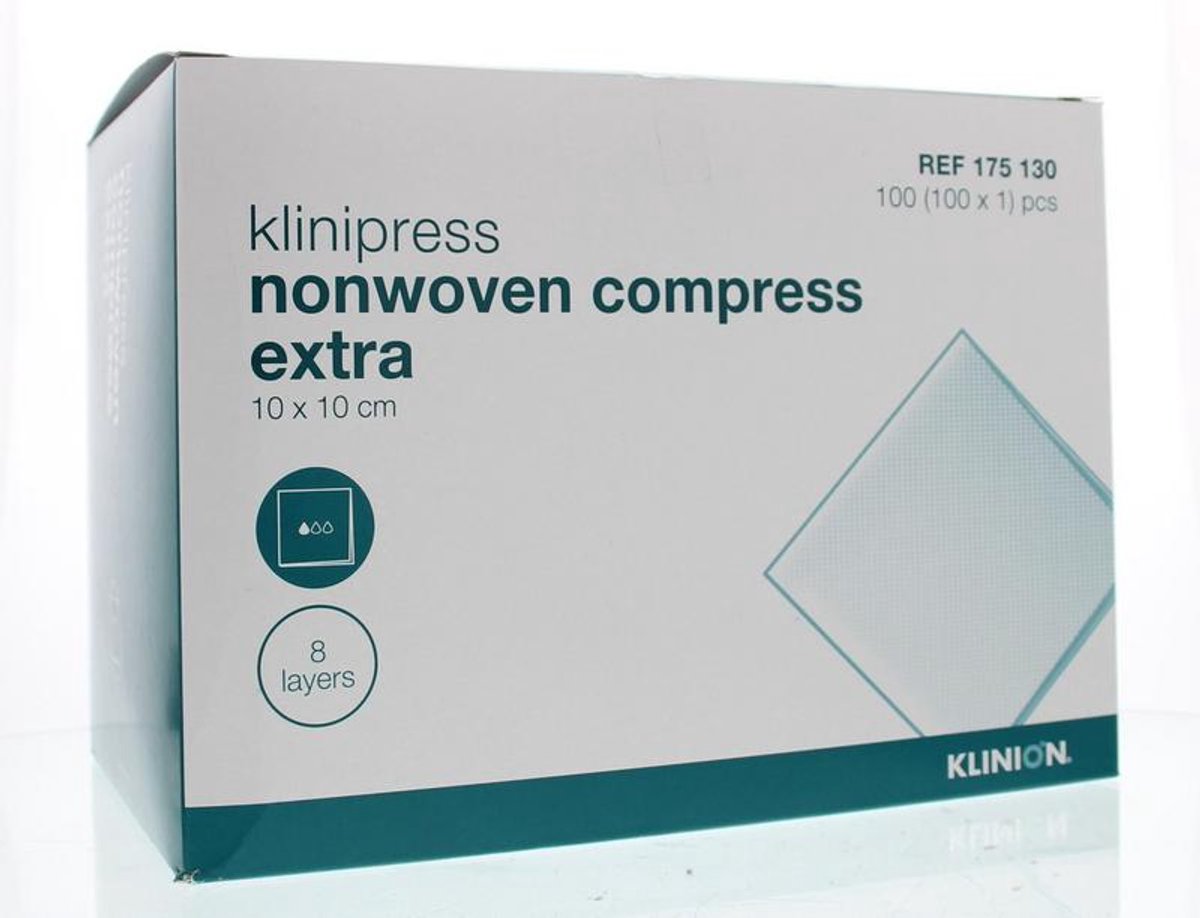 Goedkoopste Klinion Klinipress non-woven kompres 10 x 10cm extra 100 Stuks