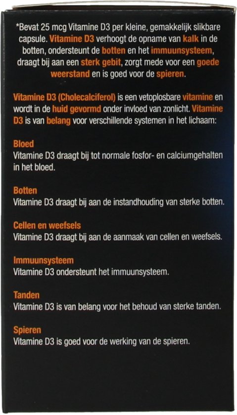 Lucovitaal Vitamine D3 25 microgram Voedingssupplement - 120 Capsules