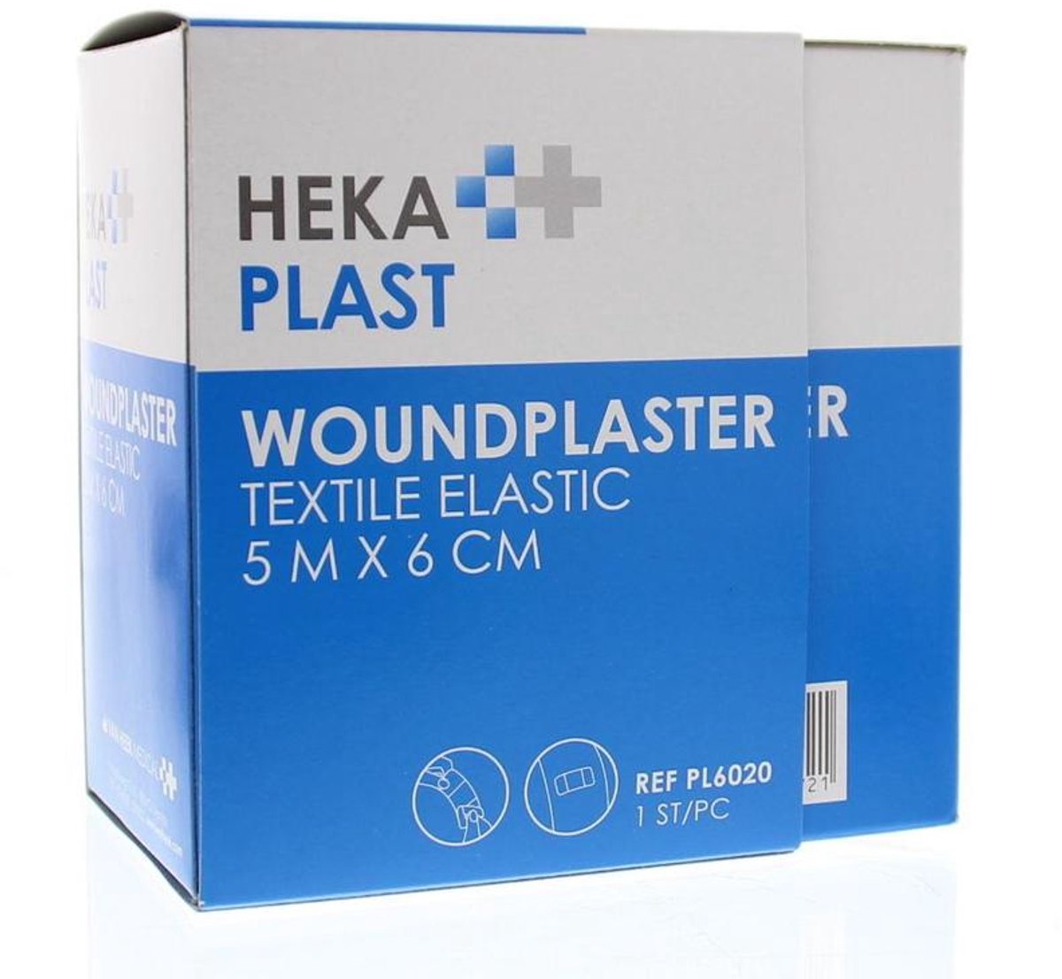 HEKA plast textile elastic dispenserdoos 5 m x 6 cm niet steriel - Pleister op rol