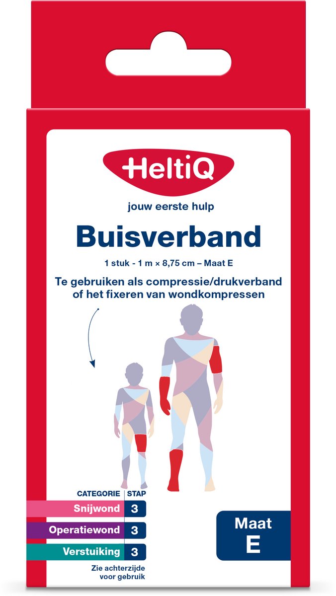 Goedkoopste HeltiQ Buisverband Maat E 1m x 8,75cm