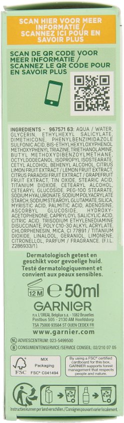 Garnier SkinActive - Glow Booster Serum Cream met Vitamine C* en SPF 25 - 2-in-1 serum & crème - Serum Vitamine C* - Hydrateert & Laat Stralen - 50ml
