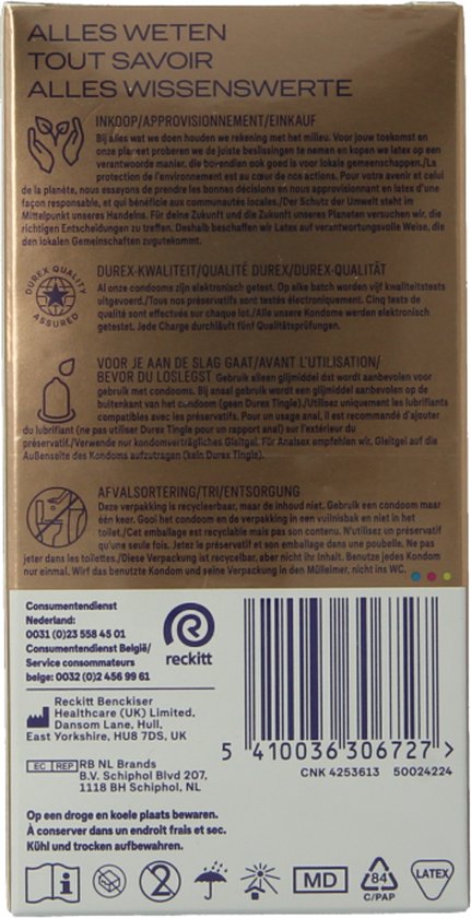 Durex - Condooms Nude Extra Lube - Ultradun - Met extra glijmiddel - 10 stuks