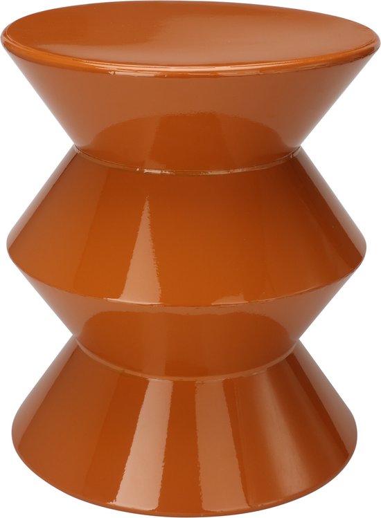 Table d'appoint Deco In & Out - Métal - Organique - Caramel - Hauteur 36 cm - Ronde 31 cm