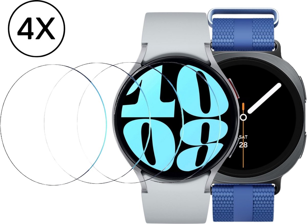 Screenprotector geschikt voor Samsung Galaxy Watch 4 / 5 / 6 / 7 / 8 40mm - Screen Protector - Podec - 4 Stuks