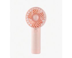 Handventilator Roze – USB Oplaadbaar & Stil – Met handkoord – Mini Ventilator voor Reizen, Festivals, Slaapkamer & Kantoor – 3 Snelheden – Compact & Lichtgewicht