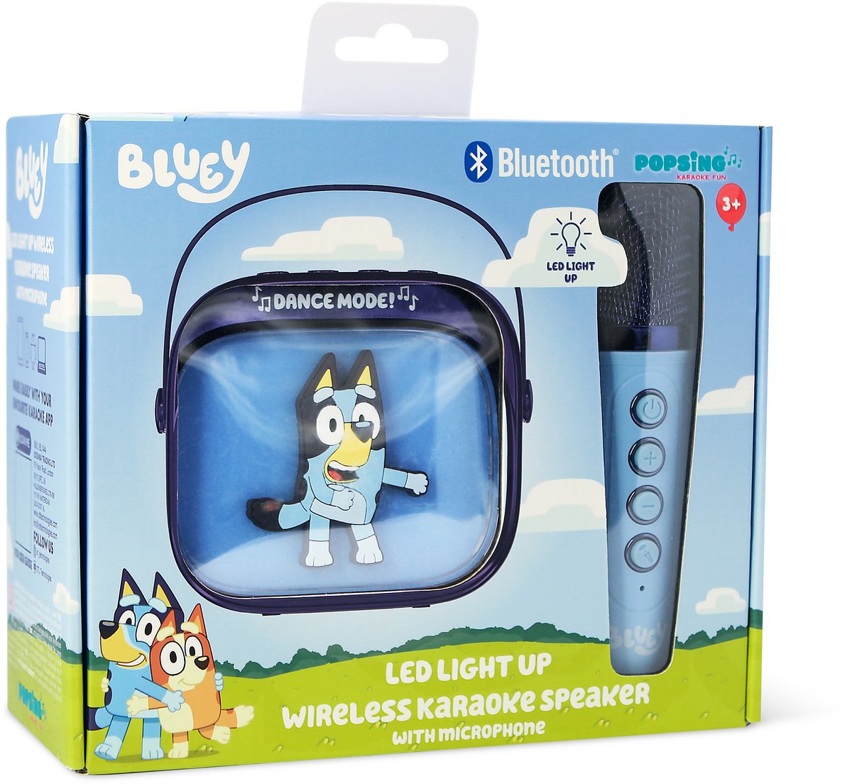 Bluey - karaoke set voor kinderen - draadloze microfoon en speaker - met lichteffecten en stemeffecten — afbeelding 2