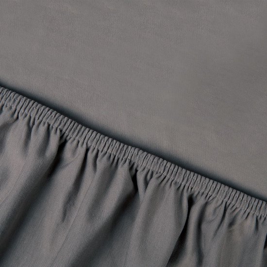 Drap-housse Kayori Edo Topper en satin de coton - 200 x 200-210 cm - Katoen bio - Anthracite