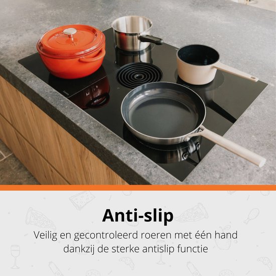 Louvera Inductie Beschermer Set – Hittebestendig tot 280 ºC – Panbeschermers - Afdekplaat voor Kookplaat - Inductie Mat Voor Elk Formaat - 4 stuks – Inductie mat – Onderzetter - Incl. E-book - Geschikt voor Booster Functie - Zwart
