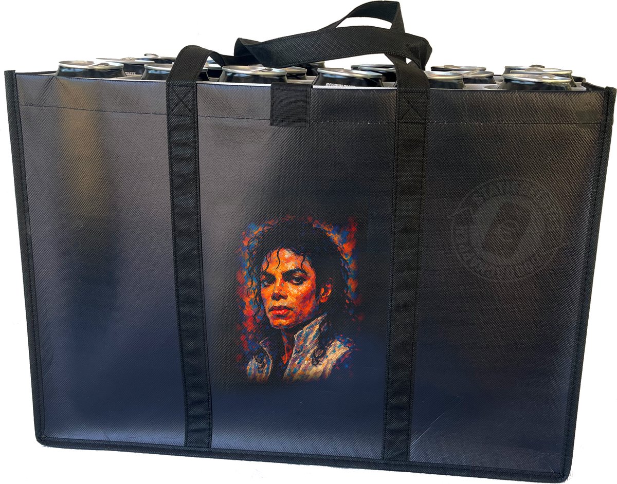 Michael Jackson –Combiset Statiegeldtas - boodschappentas + 2 koelementen met eerbetoon aan iconische artiesten – met handig klittebandsysteem