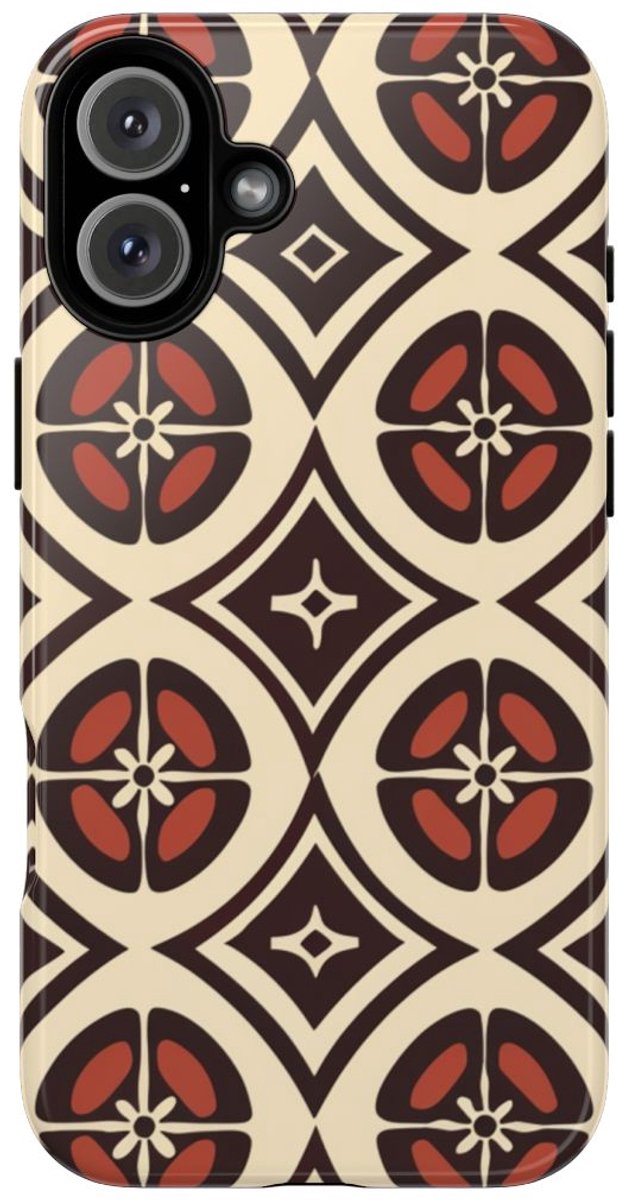 Geometrisch Bruin-Beige Patroon – Telefoonhoesje Geschikt voor iPhone 16 Plus