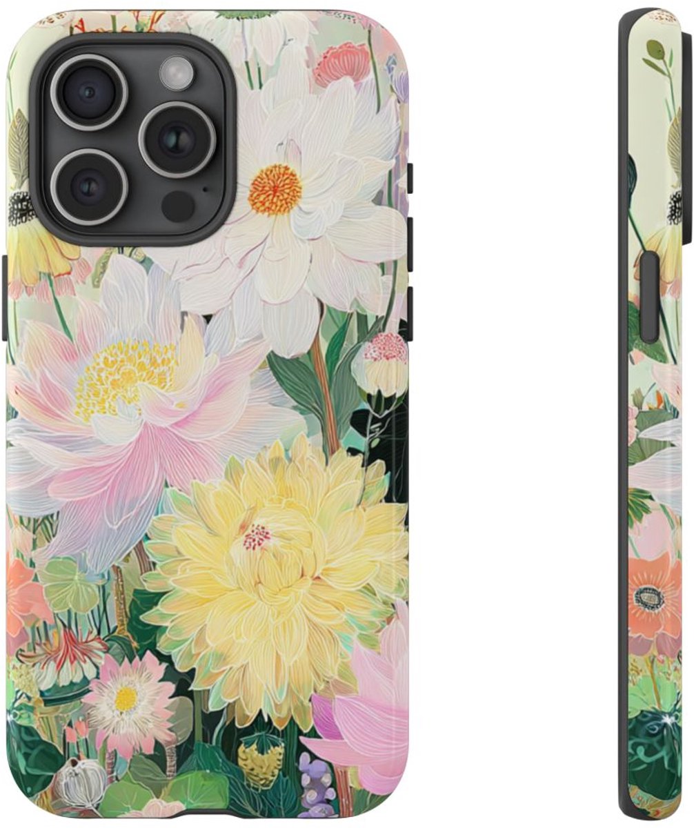 Sierlijk Pastel Bloemenboeket – Telefoonhoesje Geschikt voor iPhone 15 Pro Max
