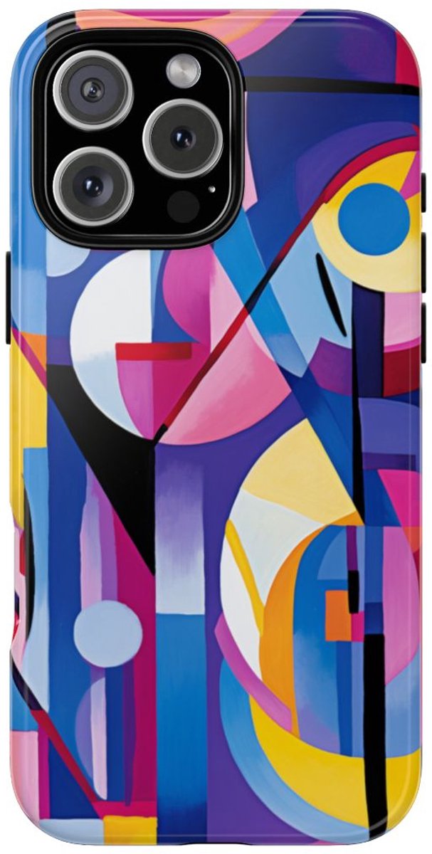 Kleurrijk Abstract Geometrisch Ontwerp – Telefoonhoesje Geschikt voor iPhone 16 Pro Max