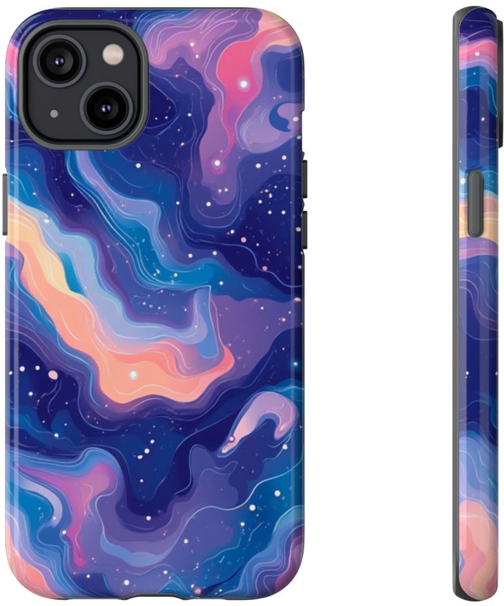 Kleurrijke Abstracte Kosmische Wervelingen – Telefoonhoesje Geschikt voor iPhone 14 Plus