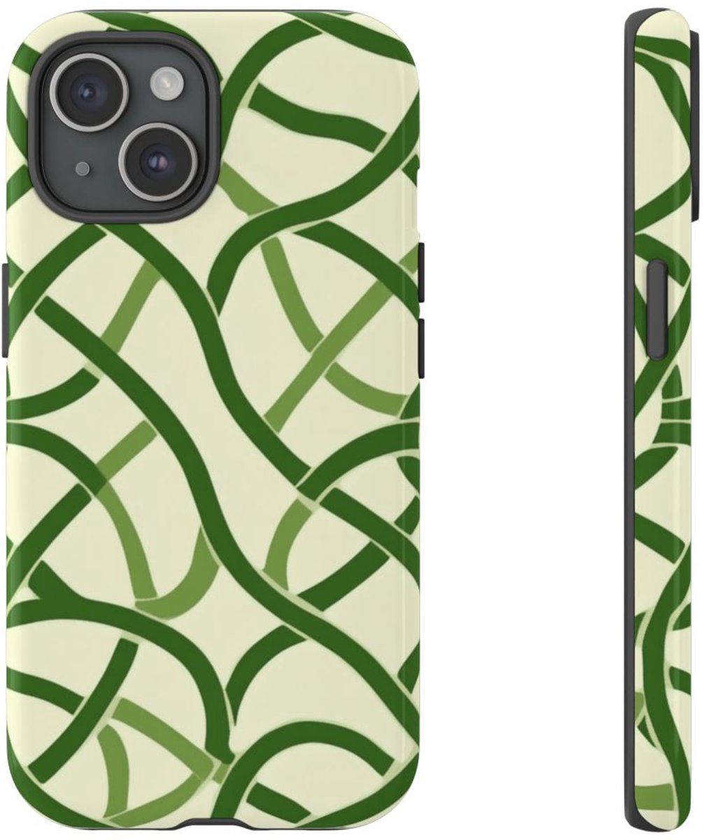 Groen Keltisch Knoopmotief – Telefoonhoesje Geschikt voor iPhone 15