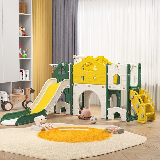 UBRAVOO 4-in-1 glijbaan voor kinderen, inklapbaar, antislip treden, eenvoudig te monteren, glijbaan voor binnen en buiten, geschikt voor kinderen van 1 tot 6 jaar, jongens en meisjes (wit-2