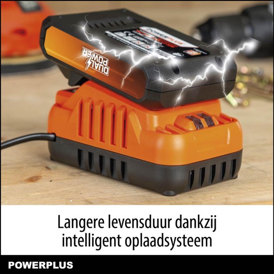 Dual Power lader set POWDP90620 - 20V, 2.0Ah (Accu) - Hand-tuingereedschap