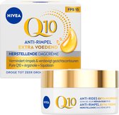NIVEA Q10 Power Dagcreme Extra voedend – Anti-rimpel Crème – SPF 15 – Bio arganolie – Gezichtscreme Droge tot Zeer Droge Huid – 50 ml