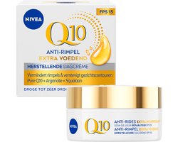 NIVEA Q10 Power Dagcreme Extra voedend – Anti-rimpel Crème – SPF 15 – Bio arganolie – Gezichtscreme Droge tot Zeer Droge Huid – 50 ml