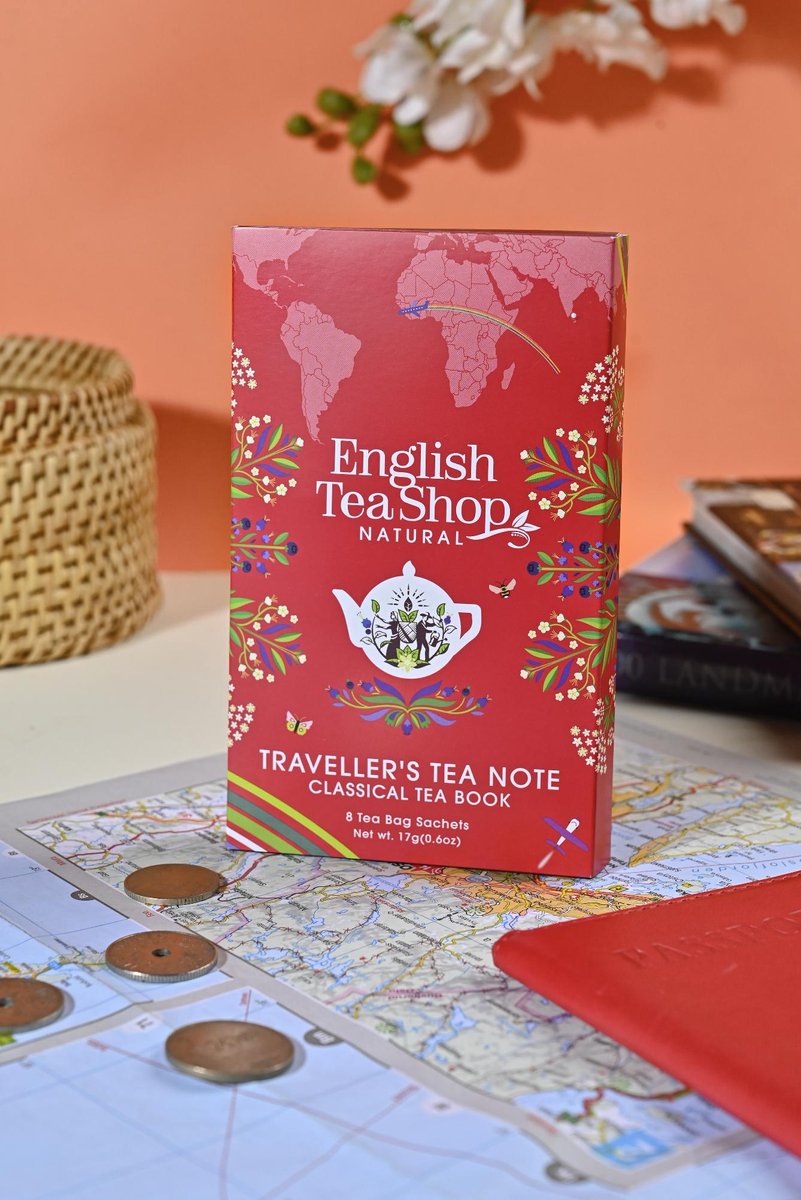 English Tea Shop - Traveller’s Classic Tea Book – 8x Biologische Thee – Cadeauverpakking in Boekvorm