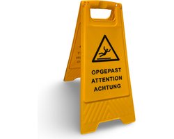 Axiom Pronet waarschuwingsbord gladde vloer - 4 talig - uitklapbaar -