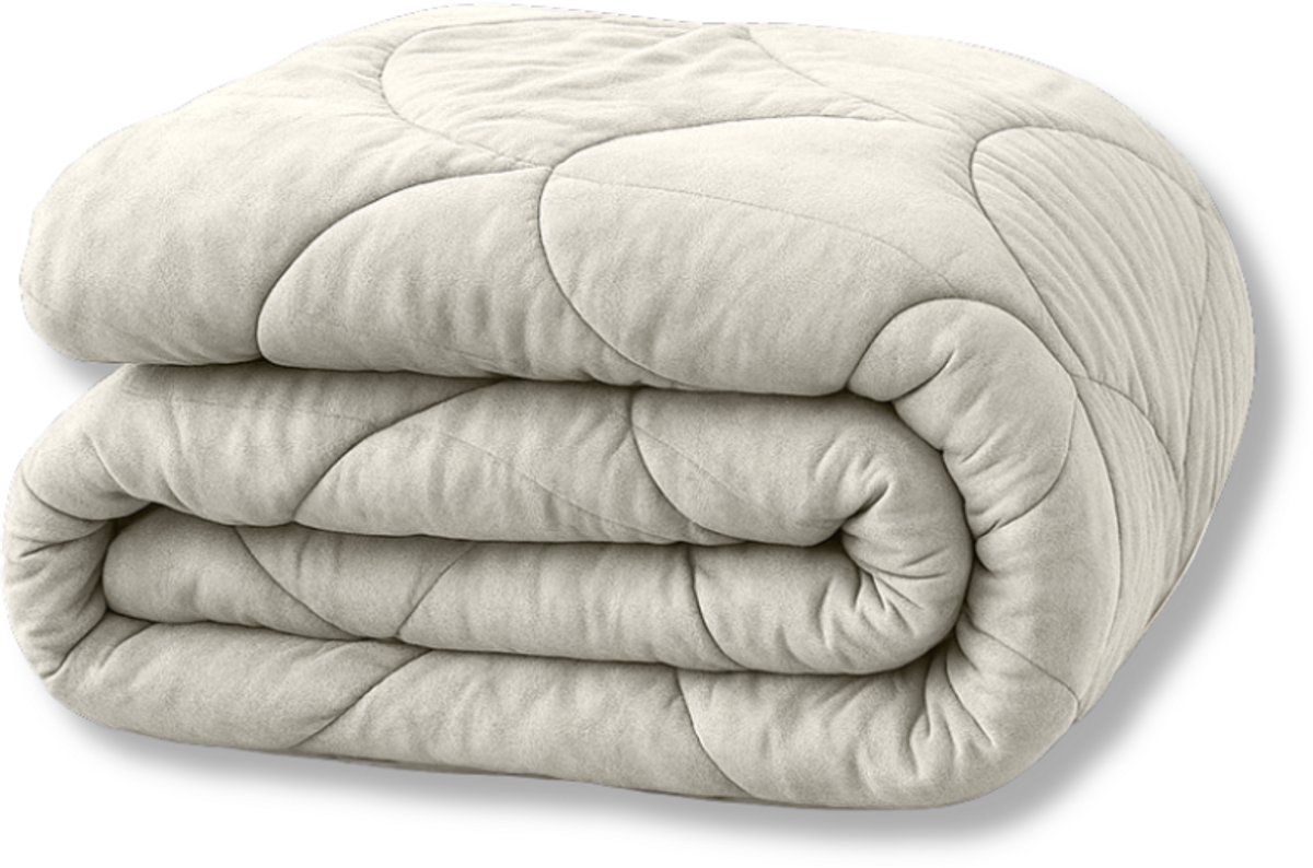 Y-NOT - Velvet Dekbed Zonder Overtrek 200x200 - Zomerdekbed - Zacht & Wasbaar - Pearl White