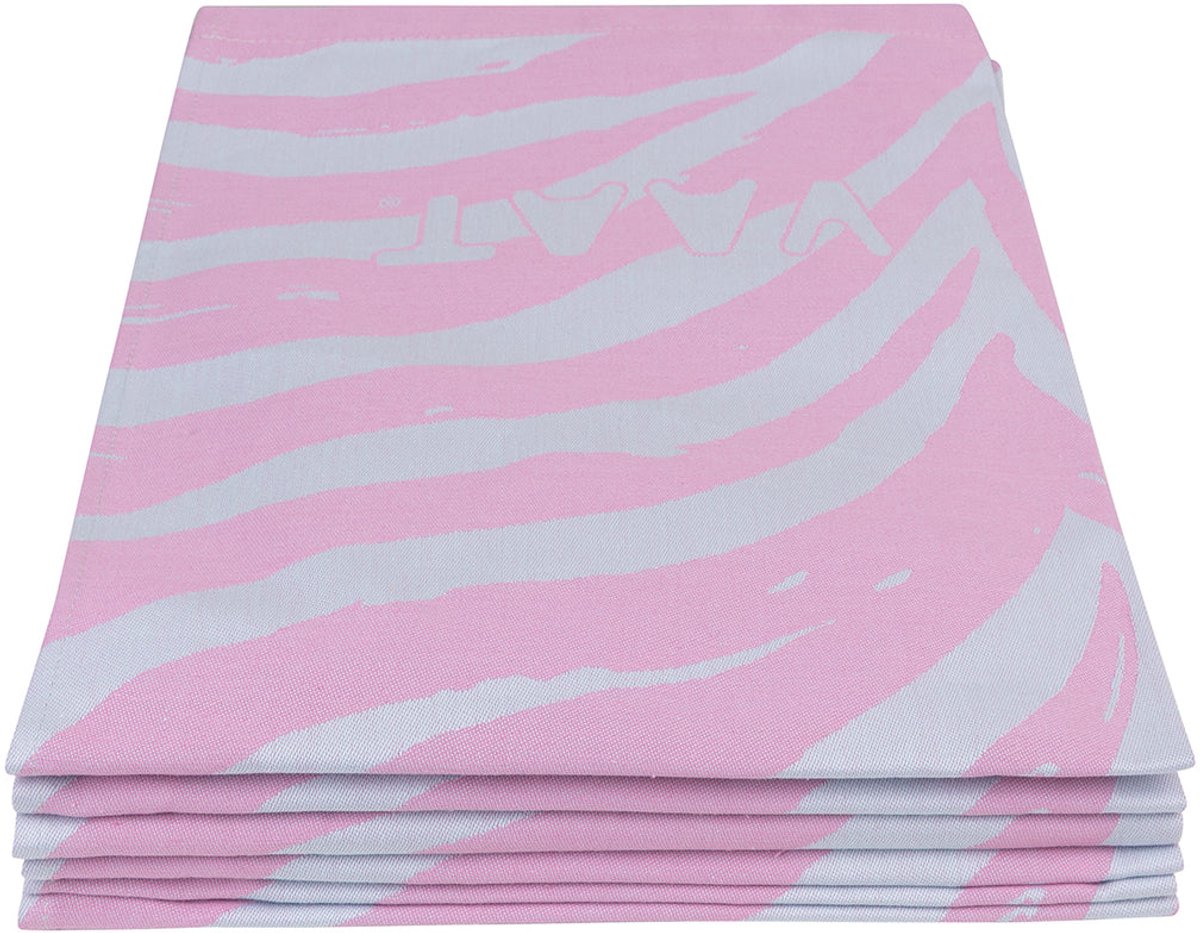 Theedoek zebra fuchsia / pastelblauw