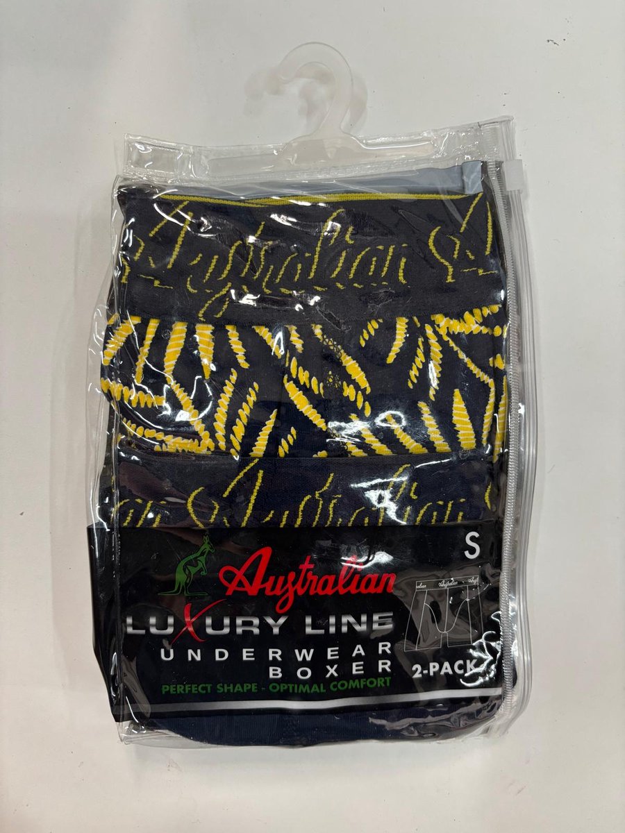2 stuks Australian Boxershort - Geel-Zwart - S