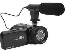 Ultra HD Videocamera Camcorder 16MP 16X Digitale Zoom IR Nachtzicht Vlogcamera voor YouTube - 2.7 Inch HD-scherm met Externe Microfoon