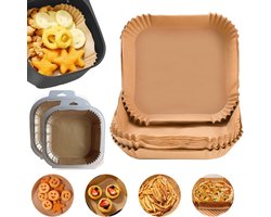 Bakplaten voor de Airfryer - airfryer - airfryer accessoires - Wegwerpbare vetvrije bakplaten - Antiaanbak bakplaten - 50 vellen