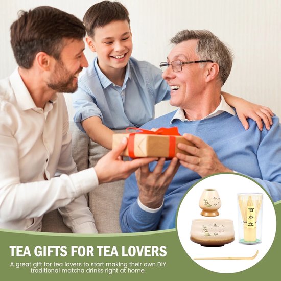 Matcha garde set, matcha-set bevat matcha garde en kom, lepel, matcha gardehouder, Chinese Japanse theeset, matcha starterset voor theeliefhebbers, type 1