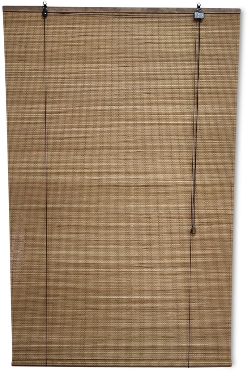 Bamboe rolgordijn Zoë – Bruin – 140x160 cm – Bamelle - Natuurlijk & stijlvol raamdecoratie – Lichtdoorlatende zonwering – Eenvoudige & snelle montage
