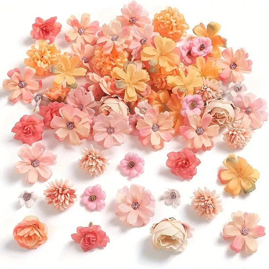 Mini Kunstbloemen - 20 Stuks - Nepbloemen Voor Knutselen & Decoratie - Oranje