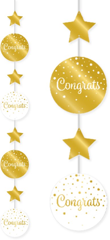 Q2P - 18 Jaar Slinger - Verjaardag Versiering - Vlaggenlijn - Slingers - Feest Decoratie - Vlaggetjes - Wit & Goud - 10m