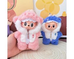 Labubu Kleding voor lubu - Kledingset labubu - Labubu Kleding Cute - Schattig Haai Pakje Pluche - Labubu Kleding Roze - 15/17cm