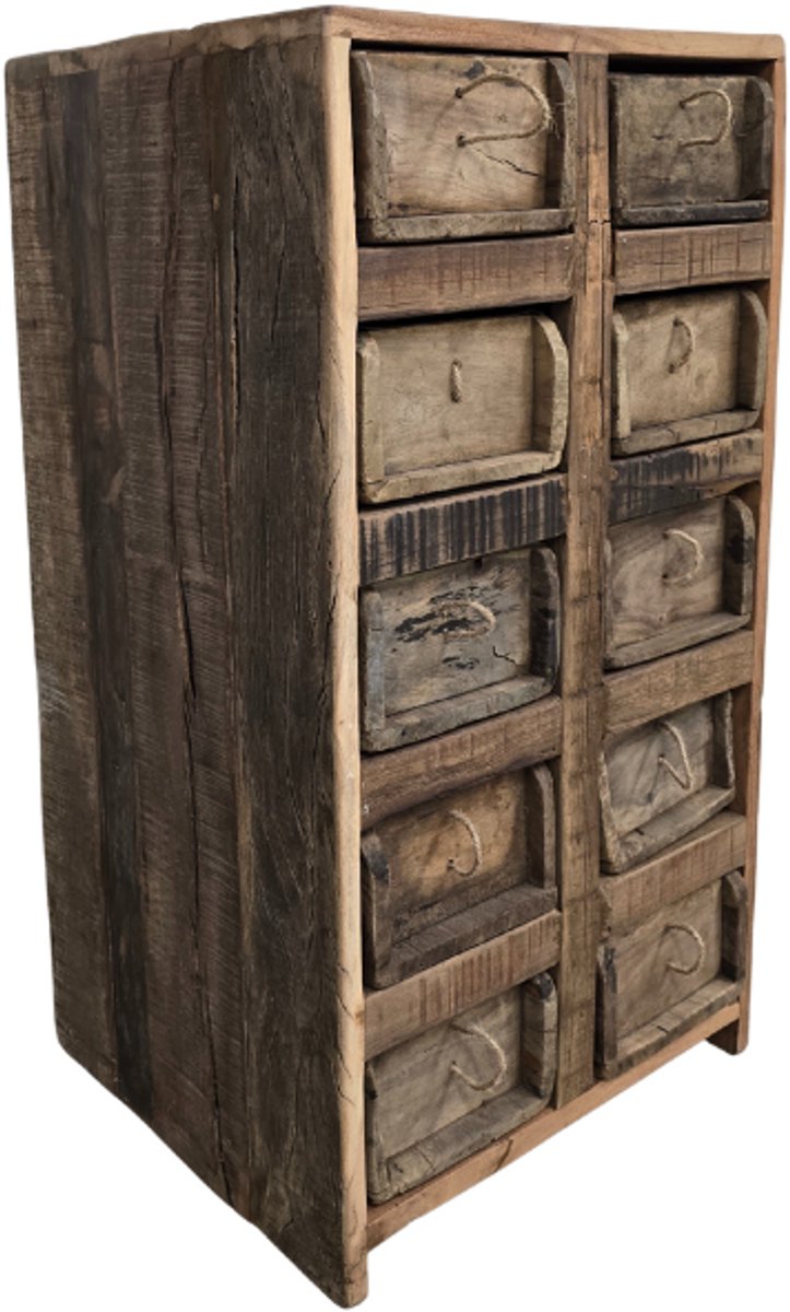 Deco4yourhome® - Steenmalkastje - Nachtkastje - 77cm hoog - 10 Lades - Halkastje - Gangkastje