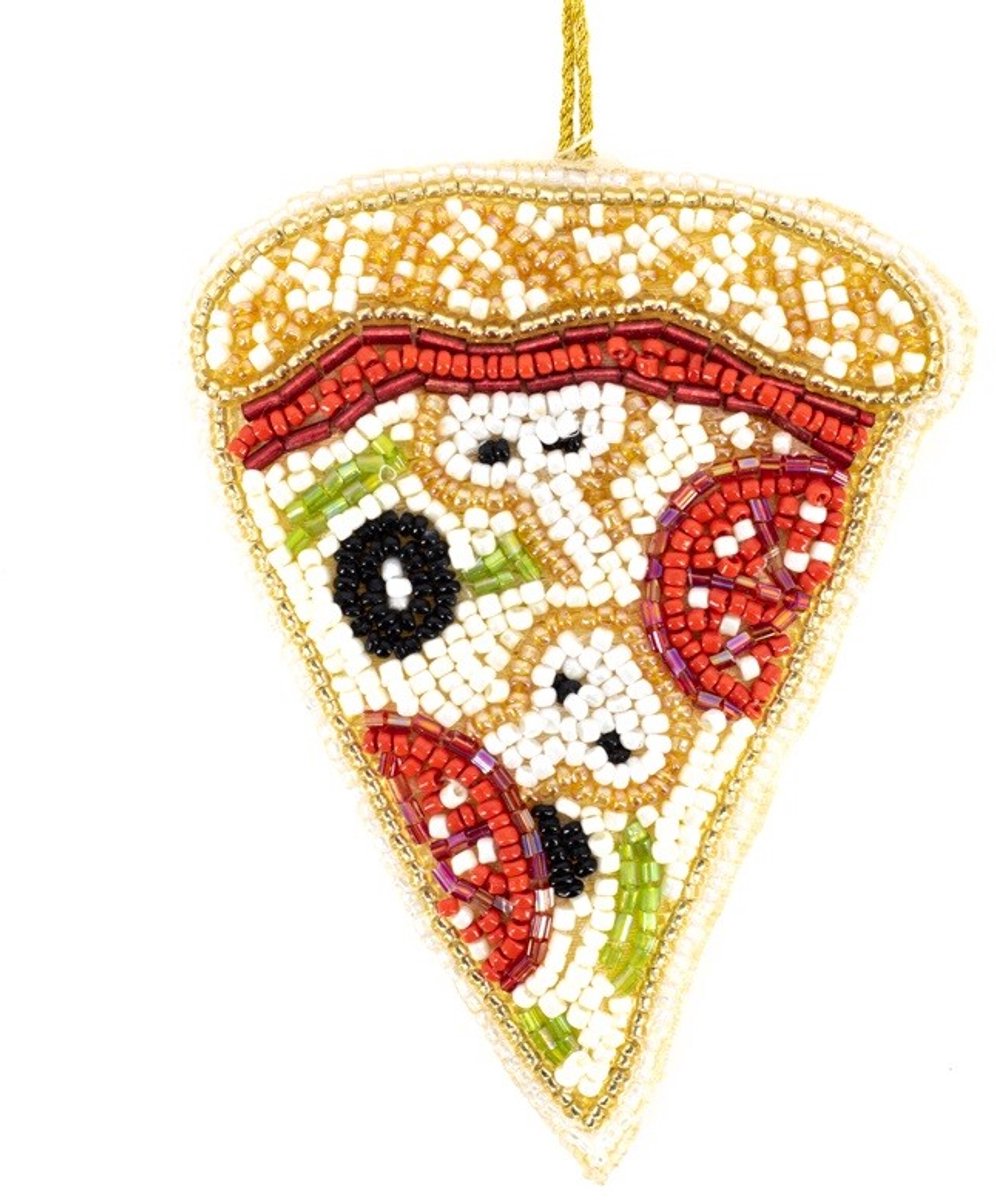 HomeBound by KY | Hanger met kralen pizza | hanger | kersthanger | feestdecoratie | hanger pizza | 11x10x2cm